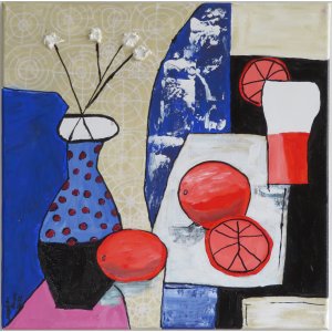 Keilrahmen 40x40cm
Titel: Abstraktes Stillleben.